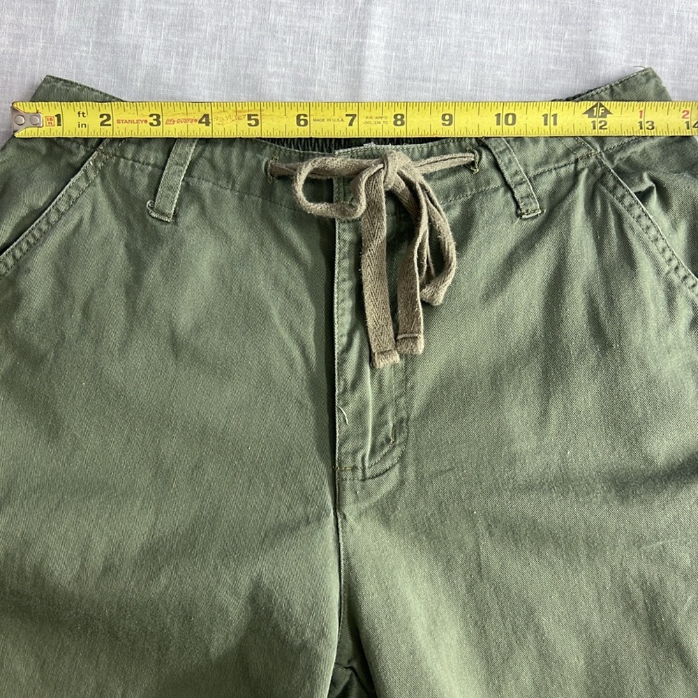 🌞 Casey & Max Vintage green casual elastic draw string capri trousers women 8 - Picture 10 of 16